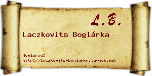 Laczkovits Boglárka névjegykártya